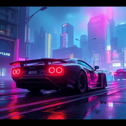 ai generated cyberpunk car in a futuristic city with neon lights and reflective urban textures download 2025 04 08t101458 400