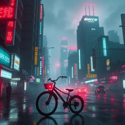 cyberpunk motorcycle with glowing neon features surrounded by a vibrant futuristic city download 2025 04 08t101643 139